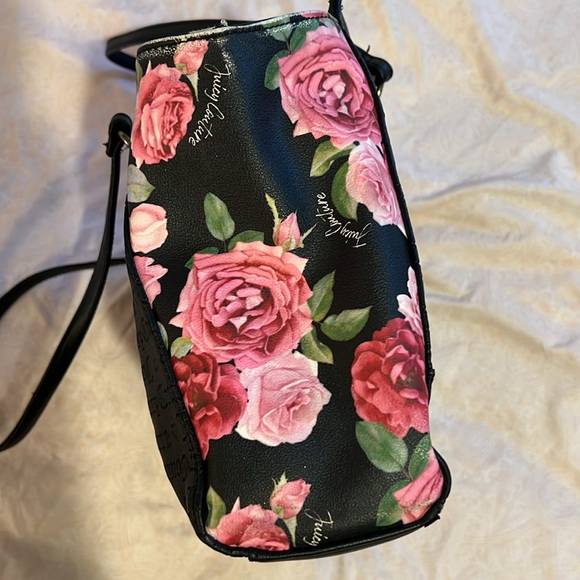 Juicy Couture Black Satchel with Pink Floral Accents - Picture 4 of 16